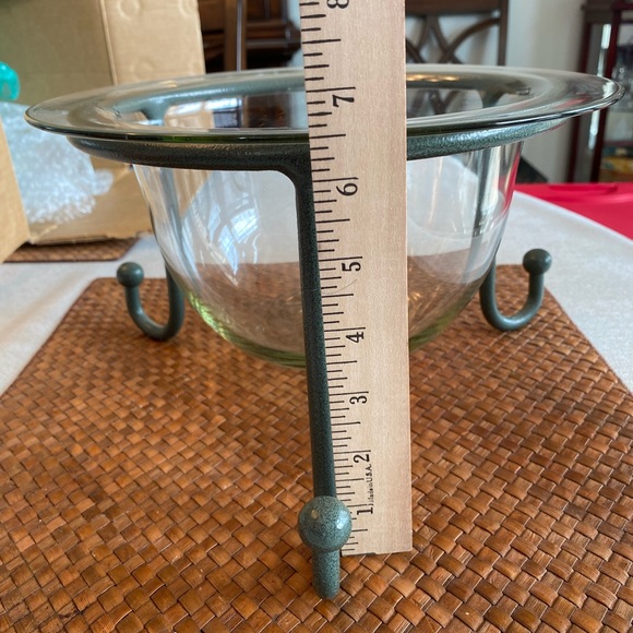 Partylite “Seville” tabletop 3 wick candle holder & glass insert. Green Mexico - Picture 9 of 9